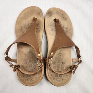 WOMEN'S VIONIC KIRRA COMFORTABLE BACKSTRAP SANDAL LEATHER BROWN SIZE 9.5